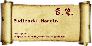 Budinszky Martin névjegykártya