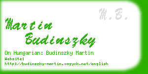 martin budinszky business card
